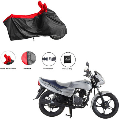 RiderShine Waterproof Two Wheeler Cover for LML(Freedom DX, Black, Red)