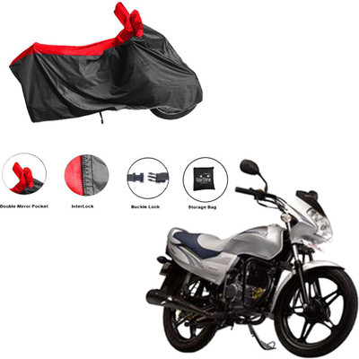 RiderShine Waterproof Two Wheeler Cover for LML(Freedom Prima, Black, Red)