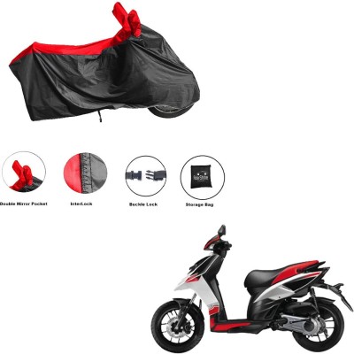 RiderShine Waterproof Two Wheeler Cover for Aprilia(SR 150, Black, Red)