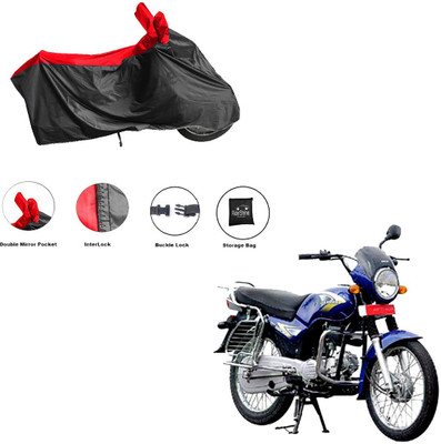 RiderShine Waterproof Two Wheeler Cover for Kinetic(Boss, Black, Red)