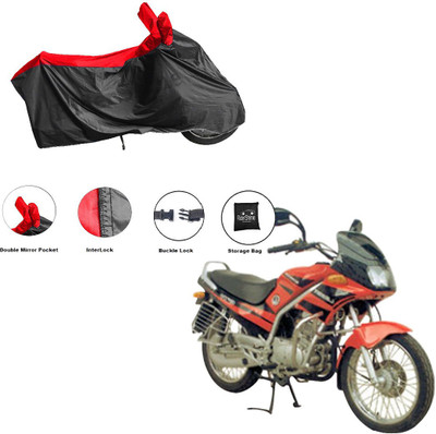 RiderShine Waterproof Two Wheeler Cover for Kinetic(GF 170, Black, Red)