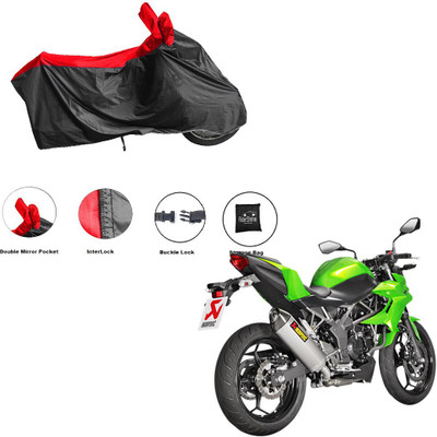 RiderShine Waterproof Two Wheeler Cover for Kawasaki(Z250, Black, Red)