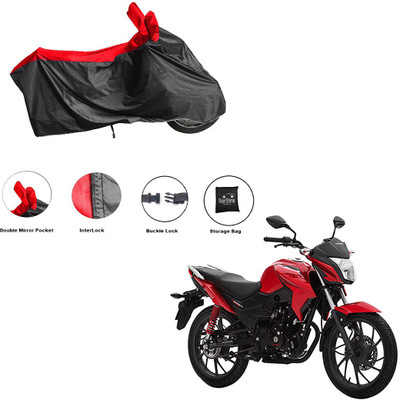RiderShine Waterproof Two Wheeler Cover for Honda(CB Twister, Black, Red)