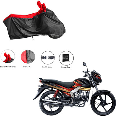 RiderShine Waterproof Two Wheeler Cover for Mahindra(Centuro Rockstar, Black, Red)