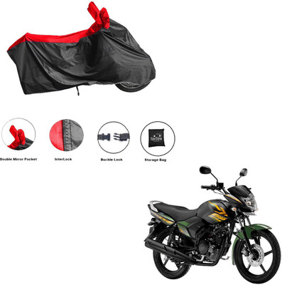 RiderShine Waterproof Two Wheeler Cover for Yamaha(Saluto, Black, Red)