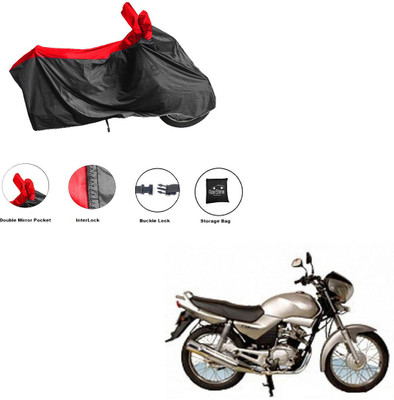 RiderShine Waterproof Two Wheeler Cover for Yamaha(Libero LX, Black, Red)