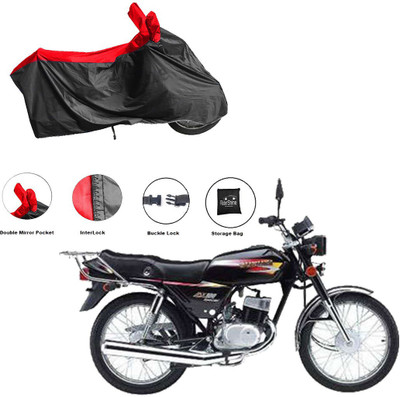 RiderShine Waterproof Two Wheeler Cover for Suzuki(Samurai, Black, Red)