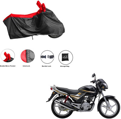 RiderShine Waterproof Two Wheeler Cover for Yamaha(Libero G5, Black, Red)