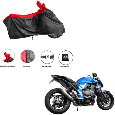 RiderShine Waterproof Two Wheeler Cover for Honda(CB 1000R, Black, Red)