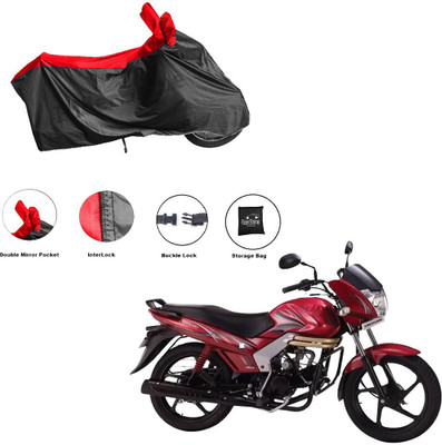 RiderShine Waterproof Two Wheeler Cover for Mahindra(Centuro NXT, Black, Red)