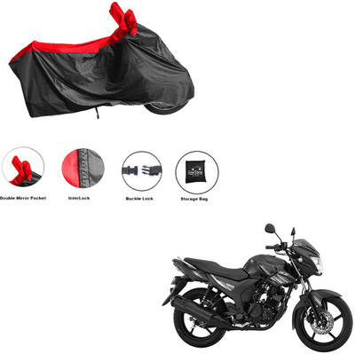 RiderShine Waterproof Two Wheeler Cover for Yamaha(SZ-S, Black, Red)