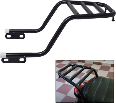 Amaflip Bullet Luggage Carrier Compatible for Royal Enfield Classic 350 or 500 cc Bikes Luggage Box Black Iron Motorbike Saddlebag