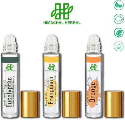 Himachal Herbal Essential Oil Roll on For Eucalyptus + Frangipani + Orange(18 ml)