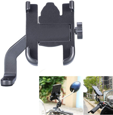 AXWee Phone Holder Motorbike Rearview Mirror Holder Mount Universal Bike Mobile Holder(Black)