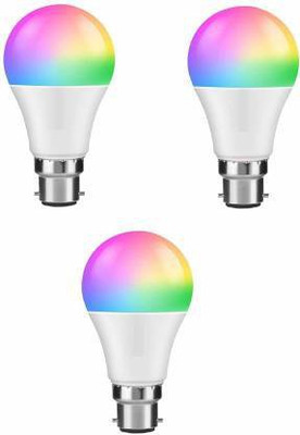 NEW INDIA LIGHTING 9 W Color Changing Globe B22 LED Bulb(Multicolor, Pack of 3)