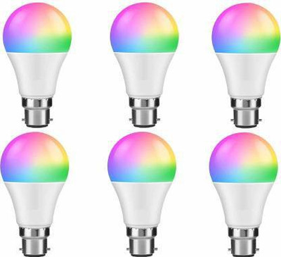NEW INDIA LIGHTING 9 W Color Changing Standard B22 LED Bulb(Red, Blue, Pink, Pack of 6)