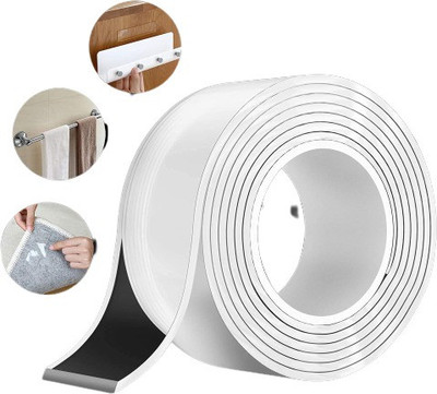Falguni Fashion Double Sided Heavy Duty Roll Dispense Double Sided Tape (Manual)(Set of 1, White)