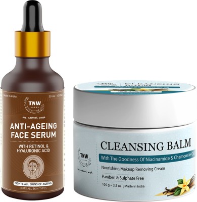 TNW - The Natural Wash Anti-Ageing Face Serum and Cleansing Balm for Healthy & Flawless Skin | With Retinol and Niacinamide | Paraben and Sulphate-Free(2 Items in the set)