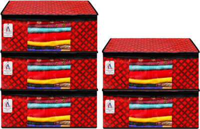 Almighty Creations Saree cover Ac-Red Check-5 Ac-Red Check-5(Red)