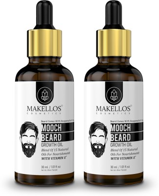 Makellos Beard Growth Oil for men | 15 Natural Ingredients | Hair Oil 30ML pack of 2 Hair Oil(60 ml)