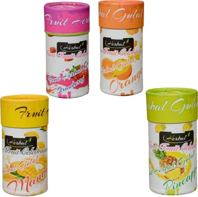 Innayat Herbal Fruit Gulal Natural Skin Friendly Fruits Scented (Pack of 4) Holi Color Powder Pack of 4(Pink, Yellow, Green, Orange, 100 g)
