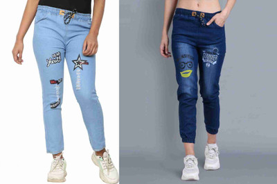 ZeuricCreation Jogger Fit Women Blue Jeans(Pack of 2)