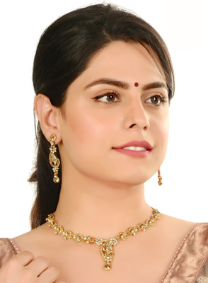 KAHAR CREATION Alloy Gold-plated Gold Jewellery Set(Pack of 1)