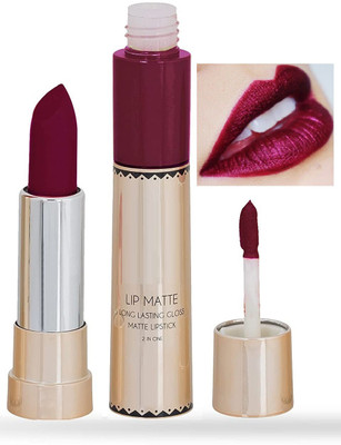 Latixmat MATTE FINISH LIQUID AND 2 IN 1 LIPSTICK WATERPROOF & LONG LASTING(WINE, 8 g)
