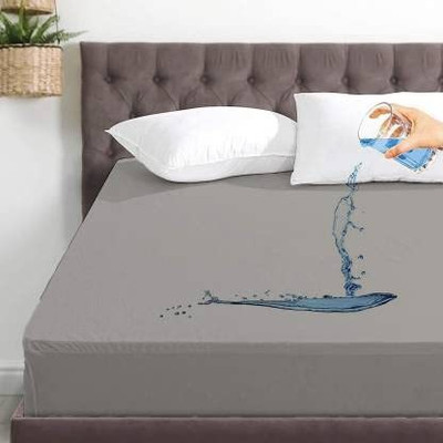 TUNDWAL'S Fitted Single Size Breathable, Stretchable, Waterproof Mattress Cover(Grey)