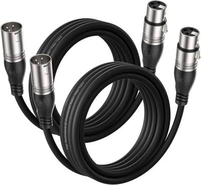 DawnRays 3 meter Cable with 3-Pin XLR Male to Female Microphone Cable, Black XLR Cable