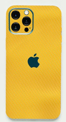 TJ CREATION APPLE iPhone 12 Pro Max Mobile Skin(Ultra Super Yellow Carbon Fiber Skin With High Matte Finish.)