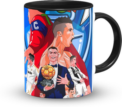 The Desi Monk All in One Ronaldo Coffee & Tea Cup With Print 330 ml Ceramic Coffee Mug(330 ml)