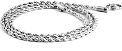 Jewelopia 5 mm thick 22 Inch Rope design necklace Gold-plated, Silver Plated Brass Chain