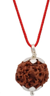 Astrodidi Five Face Rudraksha/ 5 Mukhi Rudraksha / 5 Face Rudraksha Silver Pendant With Lab Certificate Silver Wood Pendant