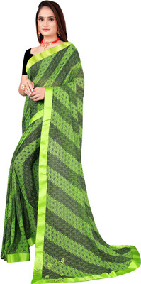Divastri Solid/Plain Bollywood Lycra Blend Saree(Green)
