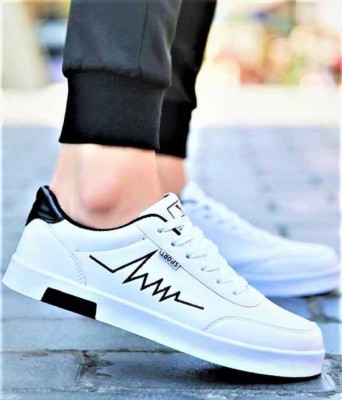 EMPTILE all white heartbeat casual shoe Sneakers For Men(White)