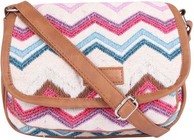 ASTRID White Sling Bag textured sling bag for ladies and girls