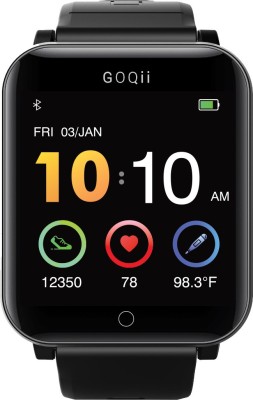 GOQii Smart Vital Fitness, Body Temp with 3 Months Health Coaching Smartwatch(Black Strap, Regular)