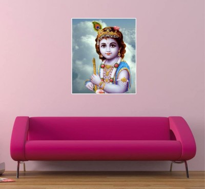 Asmi Collections 60 cm Little Baby Krishna Self Adhesive Wall Painting Self Adhesive Sticker(Pack of 1)