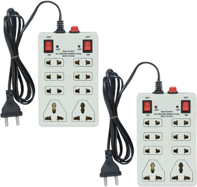 Digiway 8+2 Universal Socket Mini Extension Cord(Cord Length: 2.0 Mtr)- Cream- Pack of 2 8 Socket Extension Boards(White, 2.5 m) Digiway 8+2 Universal Socket Mini Extension Cord(Cord Length: 2.0 Mtr)- Cream- Pack of 2 8 Socket Extension Boards(White, 2.5 m)