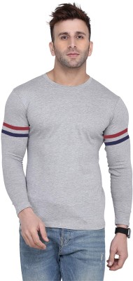 Polo Plus Striped Men Round Neck Grey T-Shirt