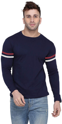 Polo Plus Striped Men Round Neck Gold T-Shirt