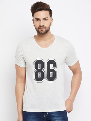 The Million Club Printed Men Round Neck Grey T-Shirt