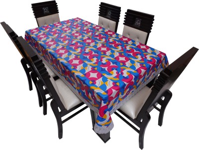 Dream Care Printed 6 Seater Table Cover(Pink & Blue, PVC)