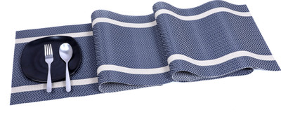 Tabletext Blue 180 cm Reversible Table Runner(PVC)