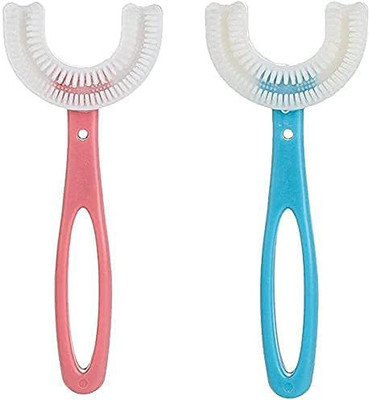 SIDDIVINAYAK CREATION U SHAPE SILICONE TOOTHBRUSH BRUSH BIG Extra Soft Toothbrush(Pack of 2)