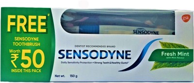 SENSODYNE 1 TOOTHBRUSH FREE WITH FRESH MINT 150 ML Toothpaste(150 g)