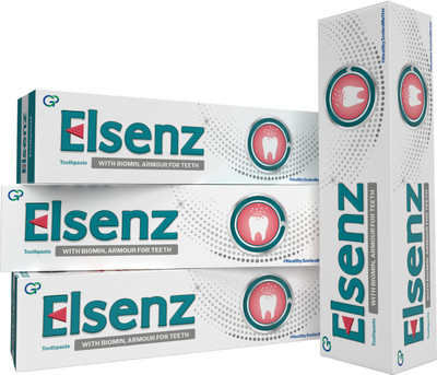 ELSENZ AntiCavity Toothpaste Fluoride Toothpaste for Improved OralHealth Vegan Friendly Toothpaste(280 g, Pack of 4)