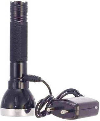 GLOWISH COMPACT & PORTABLE LASER LED WITH ALUMINIUM REFLECTOR 8 HOUR BATTERY BACKUP Torch(Black, 6 cm, Rechargeable)