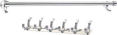 URIM Stainless Steel Towel Rod/Hanger (24 Inch - Rod) (30 CM - Hanger) 24 inch 2 Bar Towel Rod(Stainless Steel Pack of 2)